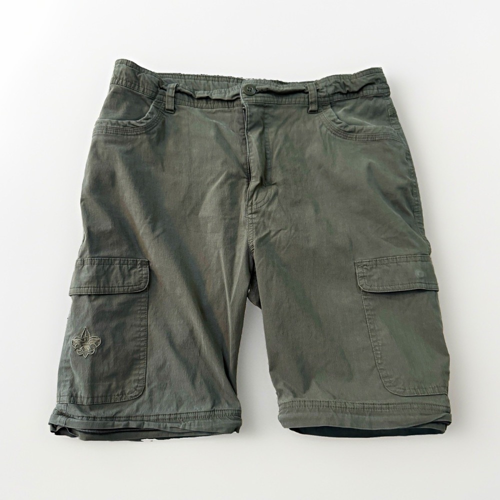 Boy Scouts of America Youth Switchback Shorts Zip-Off Cargo Pants Green Size 20